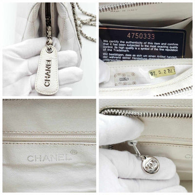 100% Authentic CHANEL Quilted Matelasse CC Logo Caviar Skin Chain Shoulder Bag - Luxury Cheaper LLC