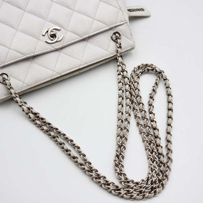 100% Authentic CHANEL Quilted Matelasse CC Logo Caviar Skin Chain Shoulder Bag - Luxury Cheaper LLC