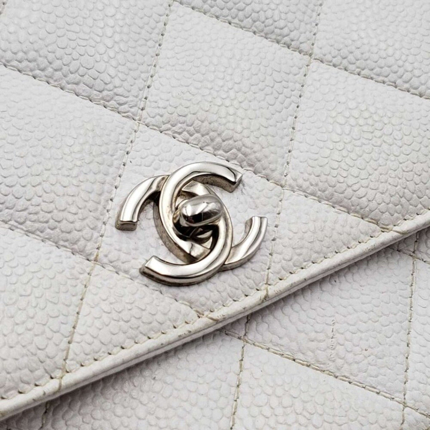 100% Authentic CHANEL Quilted Matelasse CC Logo Caviar Skin Chain Shoulder Bag - Luxury Cheaper LLC