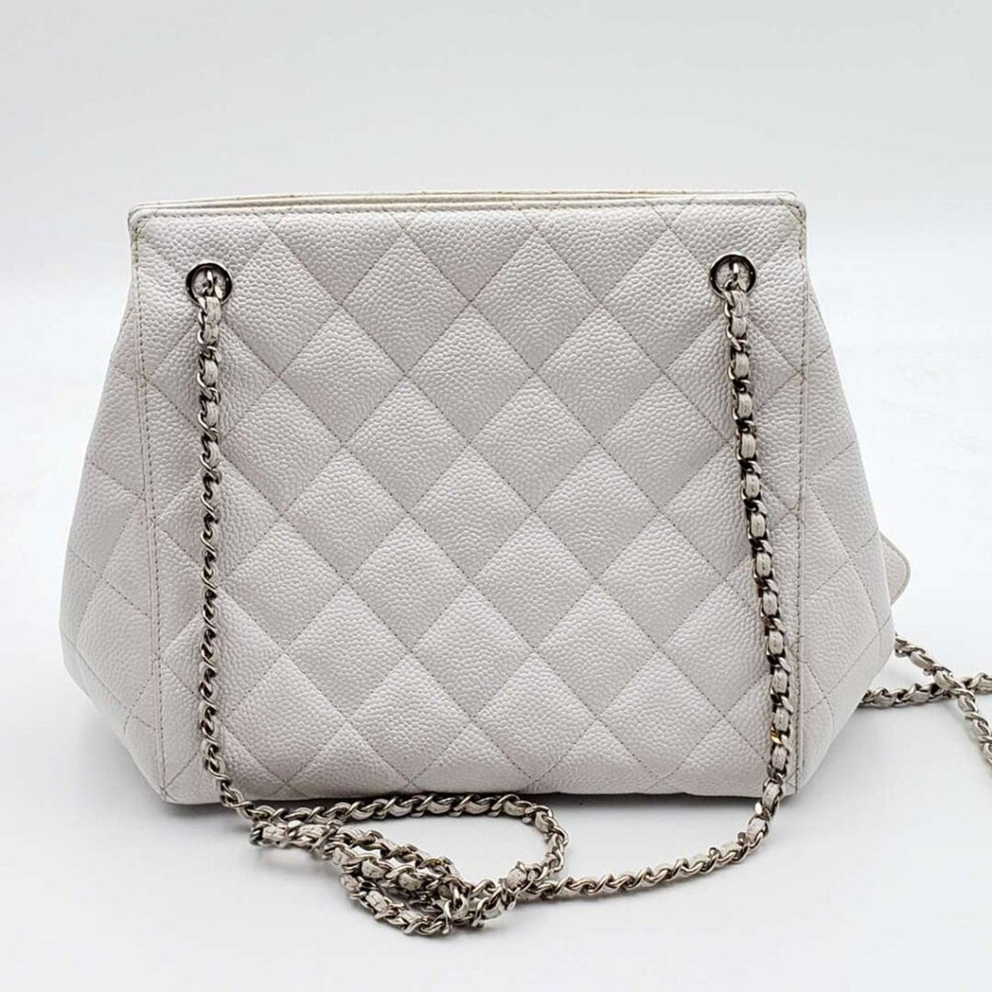 100% Authentic CHANEL Quilted Matelasse CC Logo Caviar Skin Chain Shoulder Bag - Luxury Cheaper LLC