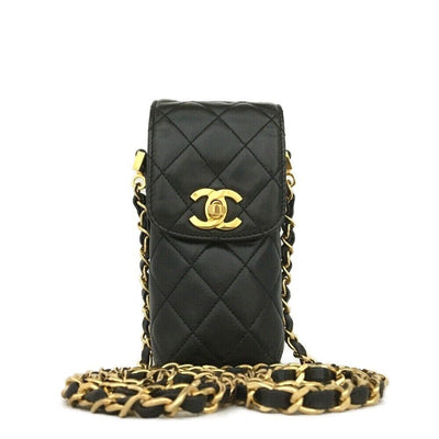 100% Authentic CHANEL Quilted Matelasse CC Logo Lambskin Chain Crossbody Bag - Luxury Cheaper LLC