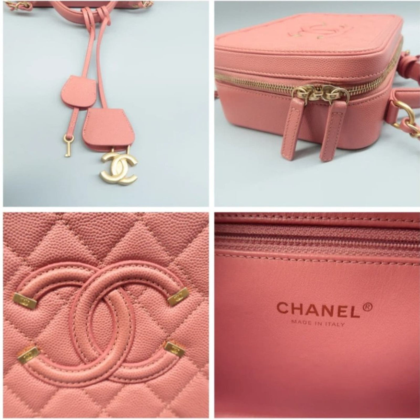 100% Authentic CHANEL Vanity Case Pink Leather Shoulder Bag - Luxury Cheaper LLC