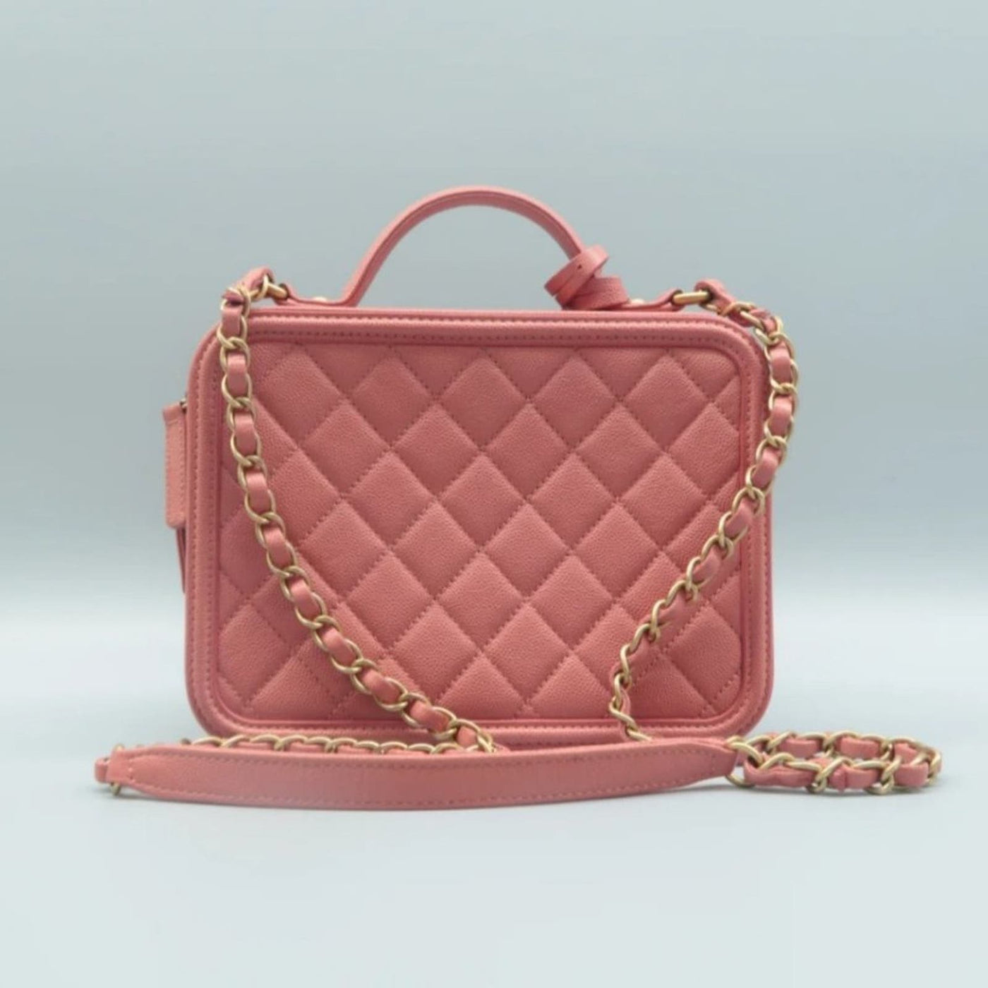 100% Authentic CHANEL Vanity Case Pink Leather Shoulder Bag - Luxury Cheaper LLC