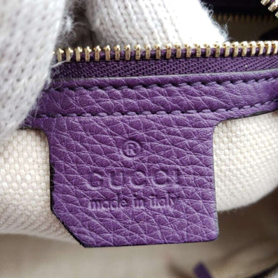 100% Authentic GUCCI Soho Purple Leather Shoulder Bag - Luxury Cheaper LLC