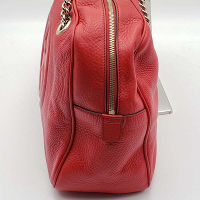 100% Authentic GUCCI Soho Red Leather Shoulder Bag - Luxury Cheaper LLC