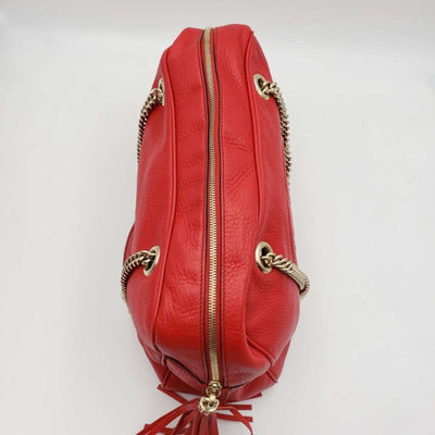 100% Authentic GUCCI Soho Red Leather Shoulder Bag - Luxury Cheaper LLC