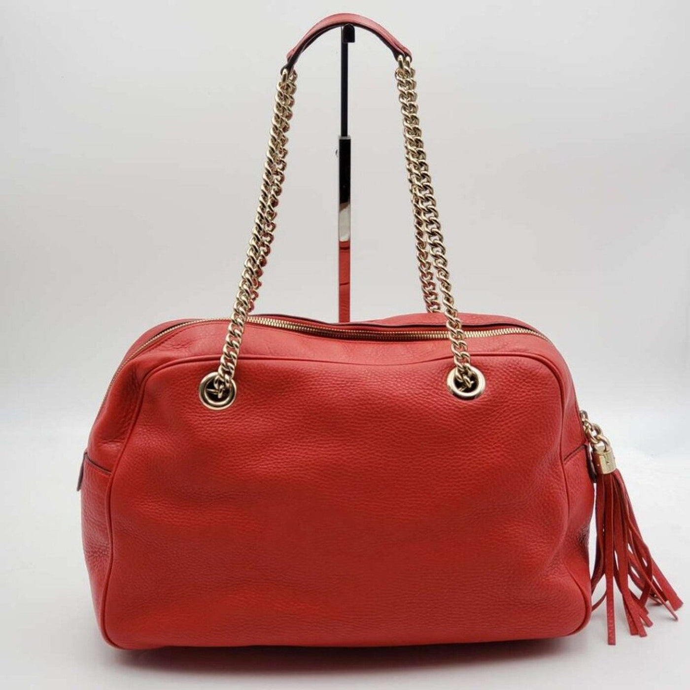 100% Authentic GUCCI Soho Red Leather Shoulder Bag - Luxury Cheaper LLC