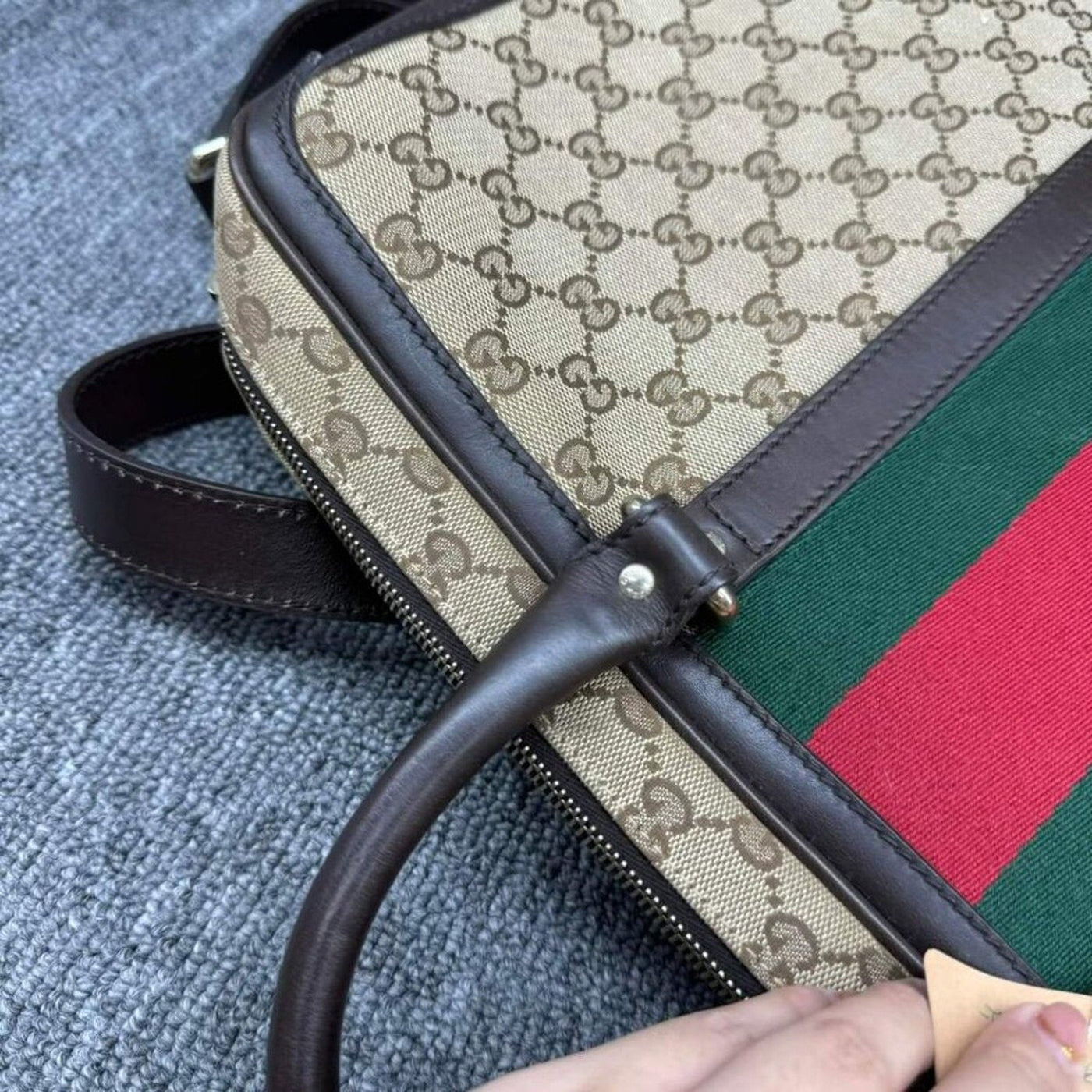 100% Authentic Gucci Web Briefcase Bag - Luxury Cheaper LLC