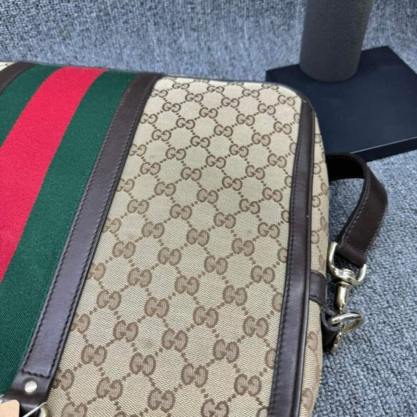 100% Authentic Gucci Web Briefcase Bag - Luxury Cheaper LLC