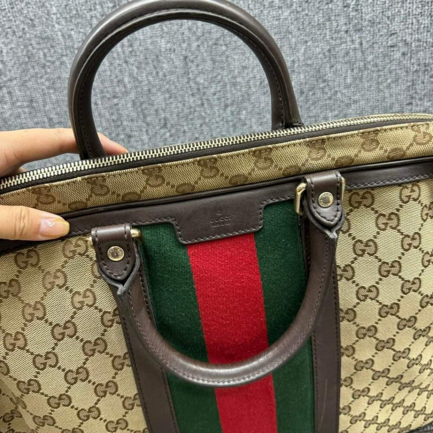 100% Authentic Gucci Web Briefcase Bag - Luxury Cheaper LLC