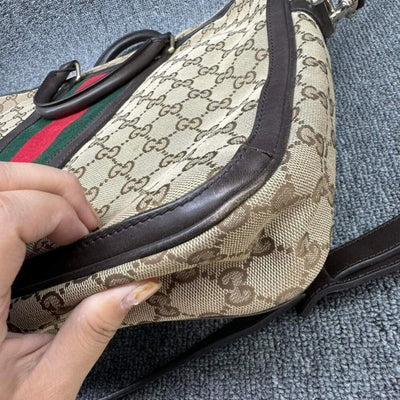 100% Authentic Gucci Web Briefcase Bag - Luxury Cheaper LLC