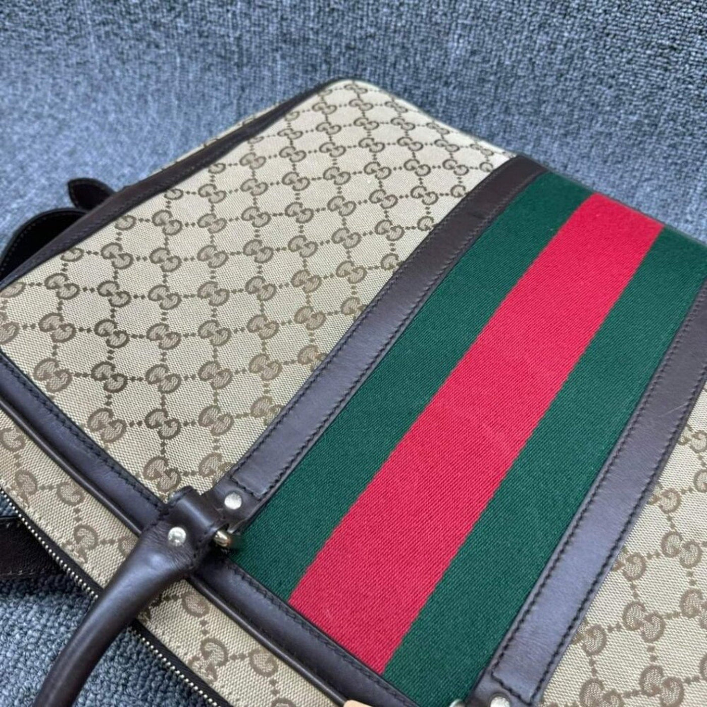 100% Authentic Gucci Web Briefcase Bag - Luxury Cheaper LLC