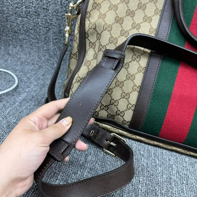 100% Authentic Gucci Web Briefcase Bag - Luxury Cheaper LLC