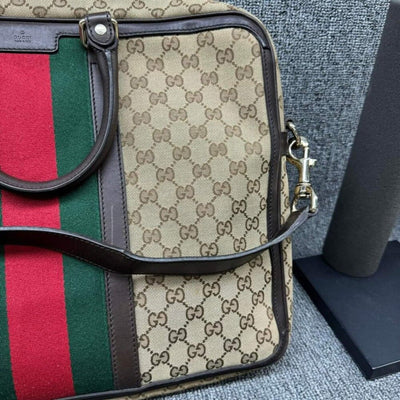 100% Authentic Gucci Web Briefcase Bag - Luxury Cheaper LLC