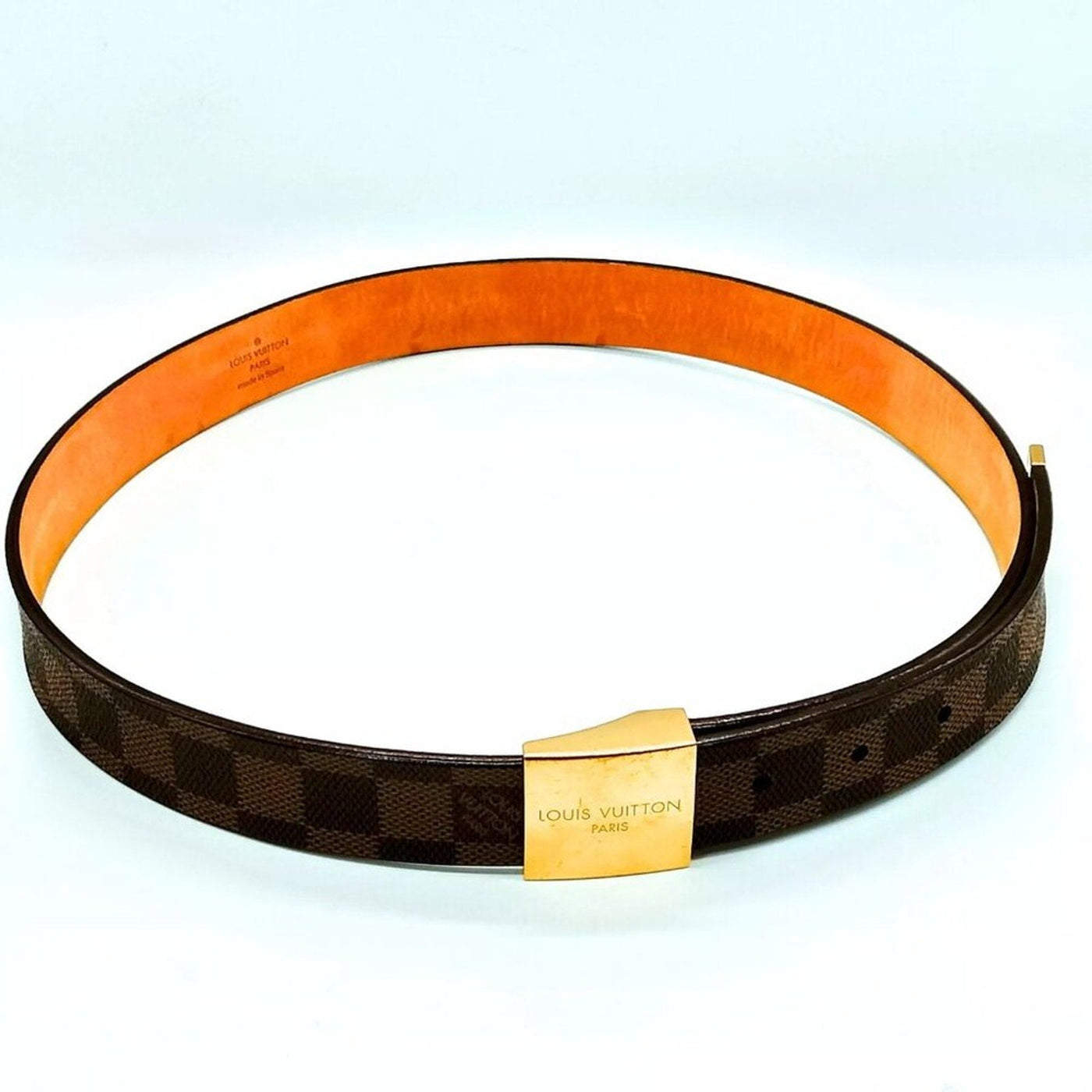 100% Authentic Louis Vuitton Belt Browns Damier Ebene - Luxury Cheaper LLC