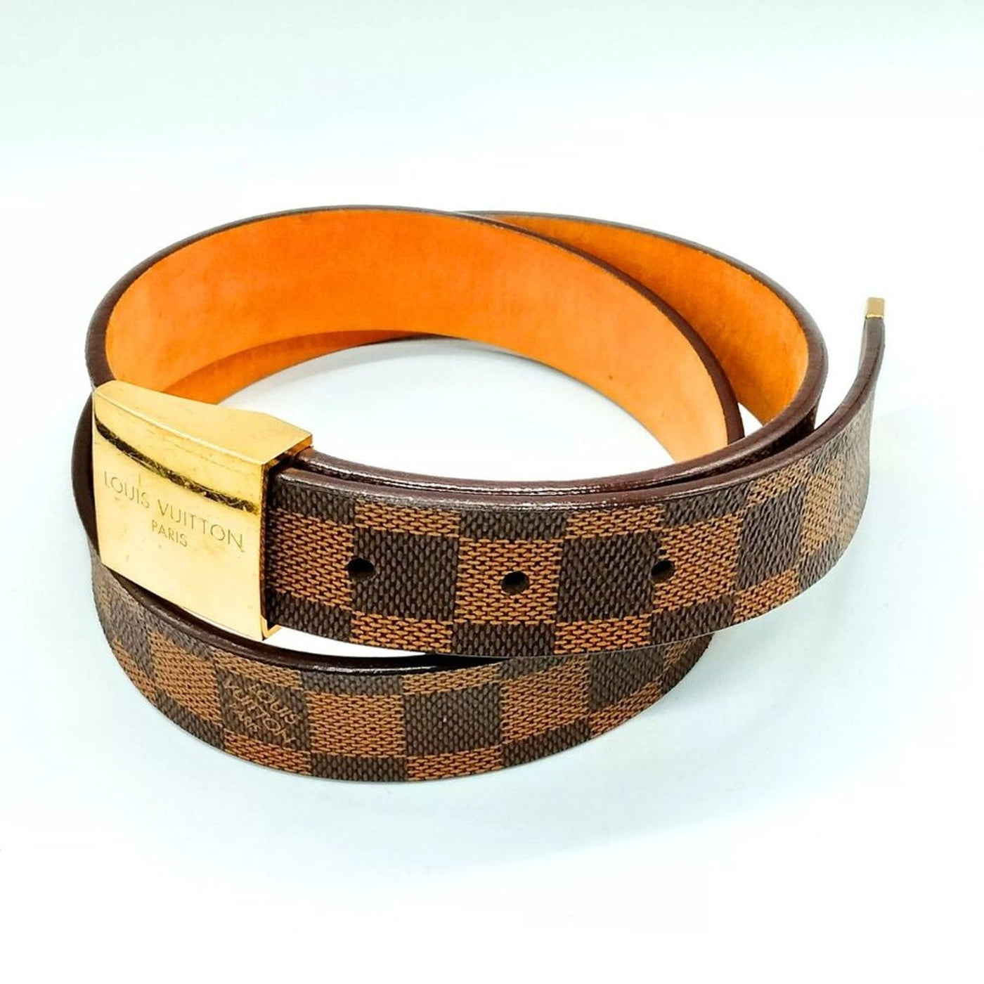 100% Authentic Louis Vuitton Belt Browns Damier Ebene - Luxury Cheaper LLC