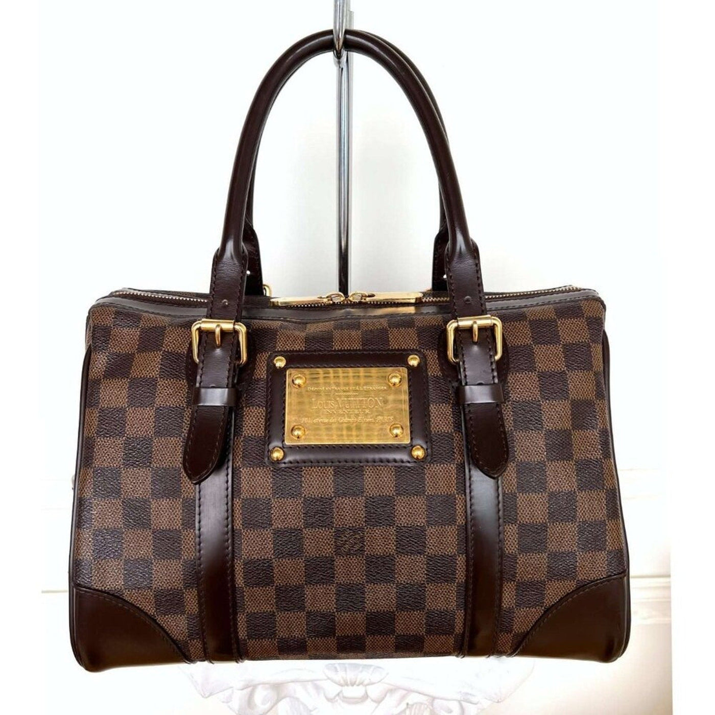 100% Authentic Louis Vuitton Berkeley Damier Ebene Satchel Handbag FL3089 - Luxury Cheaper LLC