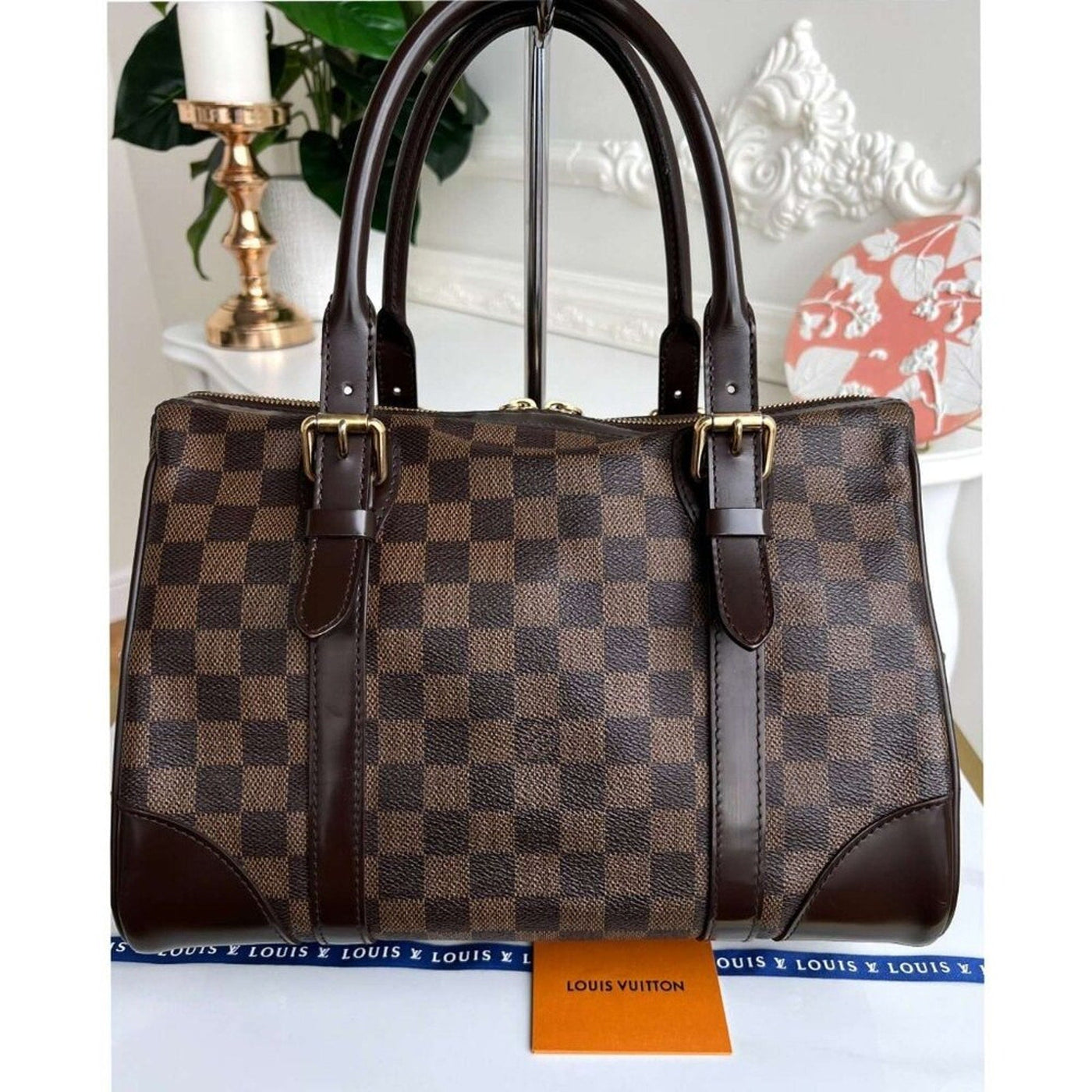 100% Authentic Louis Vuitton Berkeley Damier Ebene Satchel Handbag FL3089 - Luxury Cheaper LLC