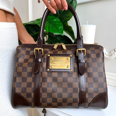 100% Authentic Louis Vuitton Berkeley Damier Ebene Satchel Handbag FL3089 - Luxury Cheaper LLC