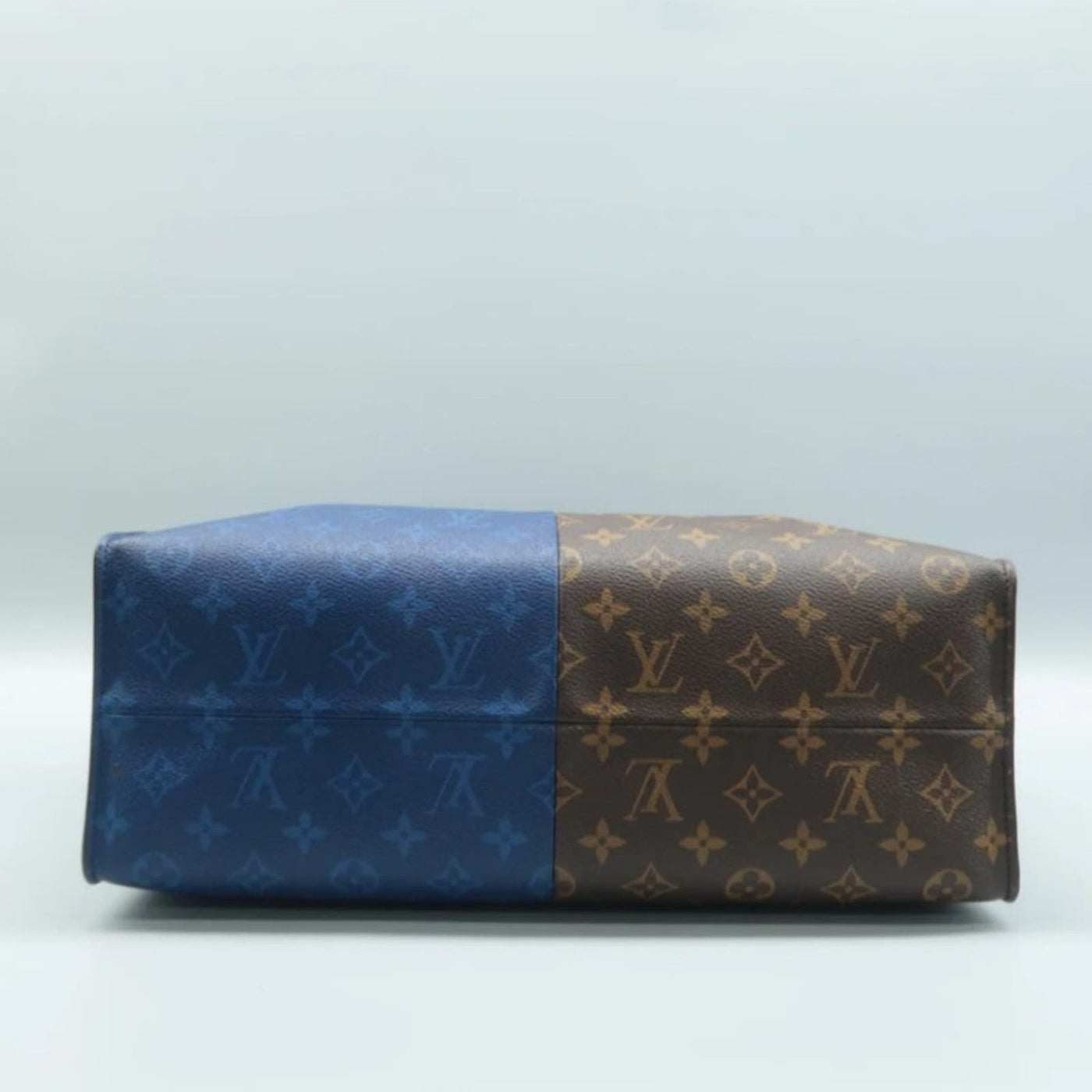 100% Authentic Louis Vuitton Brown & Navy Monogram Canvas Tote Bag - Luxury Cheaper LLC