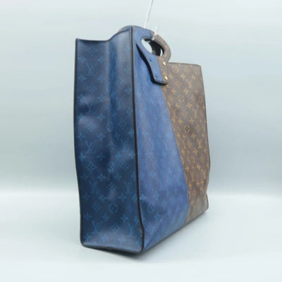 100% Authentic Louis Vuitton Brown & Navy Monogram Canvas Tote Bag - Luxury Cheaper LLC