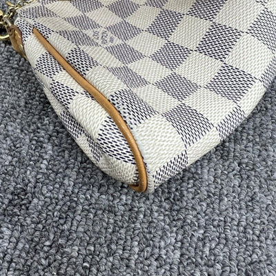 100% Authentic Louis Vuitton Eva White Damier Azur Canvas Shoulder Bag - Luxury Cheaper LLC