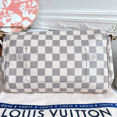 100% Authentic Louis Vuitton Favorite MM Azue Damier Crossbody Clutch Bag DU1107 - Luxury Cheaper LLC