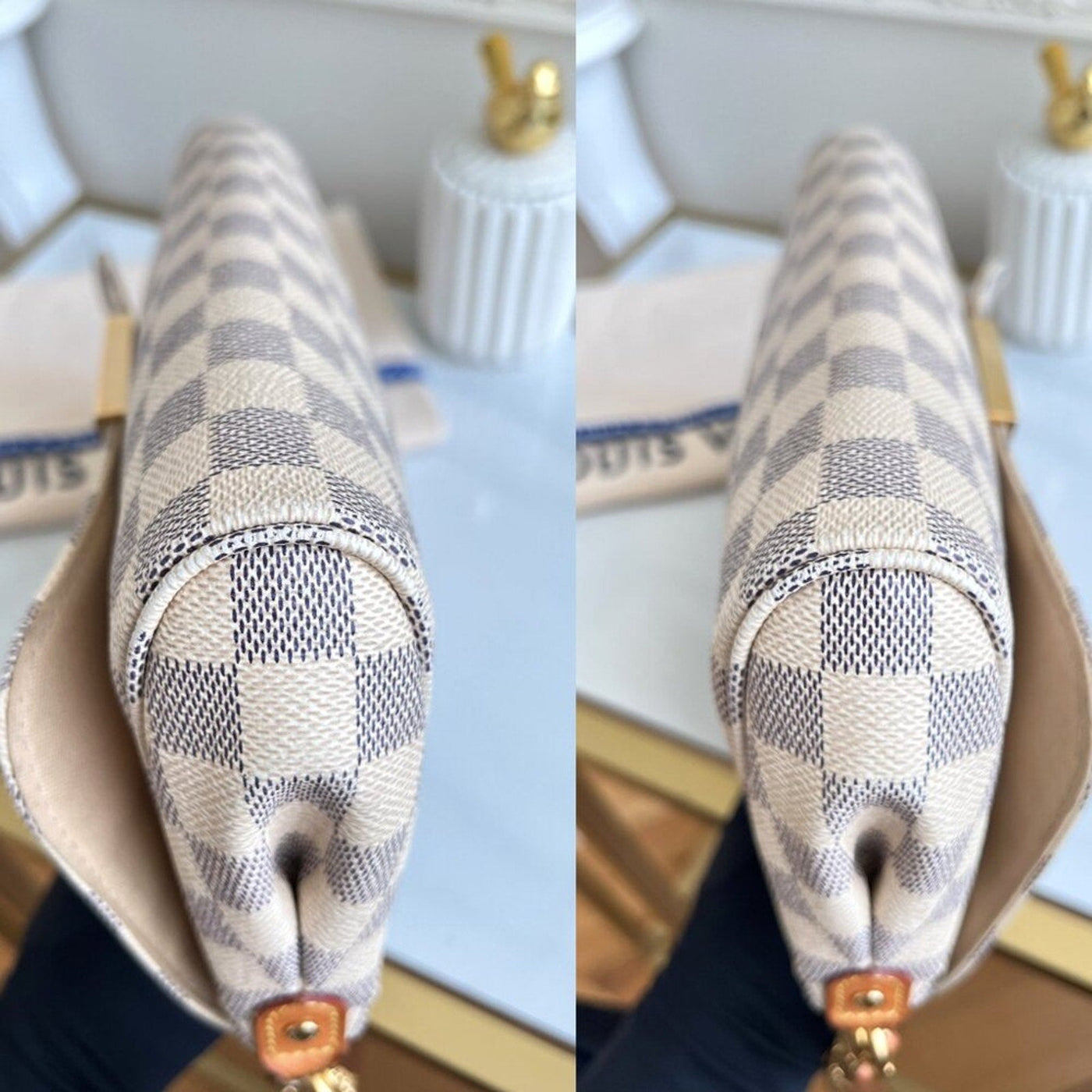 100% Authentic Louis Vuitton Favorite MM Azue Damier Crossbody Clutch Bag DU1107 - Luxury Cheaper LLC