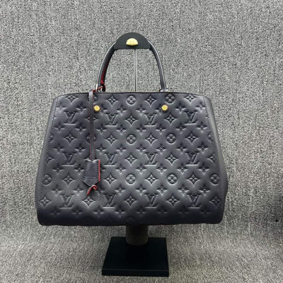 100% Authentic Louis Vuitton Montaigne GM Navy Monogram Leather Hand Bag - Luxury Cheaper LLC