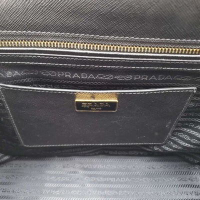 100% Authentic Prada Galleria Black Leather Shoulder Bag - Luxury Cheaper LLC