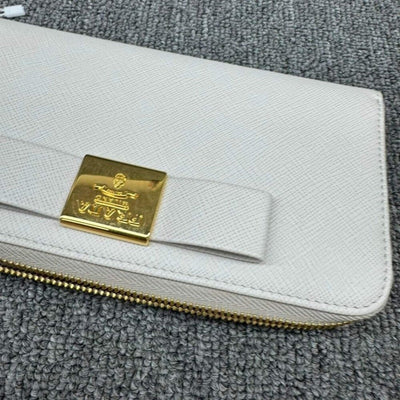 100% Authentic PRADA Saffiano Ribbon Leather Zippy Wallet - Luxury Cheaper LLC