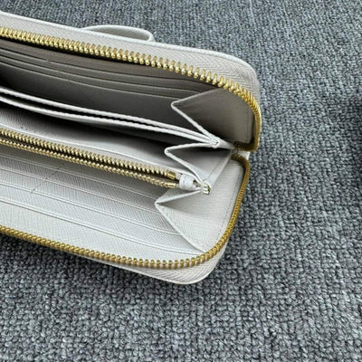 100% Authentic PRADA Saffiano Ribbon Leather Zippy Wallet - Luxury Cheaper LLC