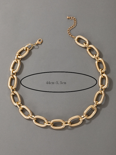Minimalist Chain Necklace in Yellow Gold Color