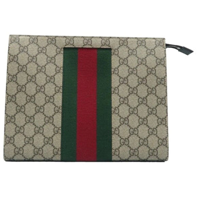 Authentic GUCCI Brown GG Canvas Clutch Bag Lux - 350 - 092225 - Luxury Cheaper LLC