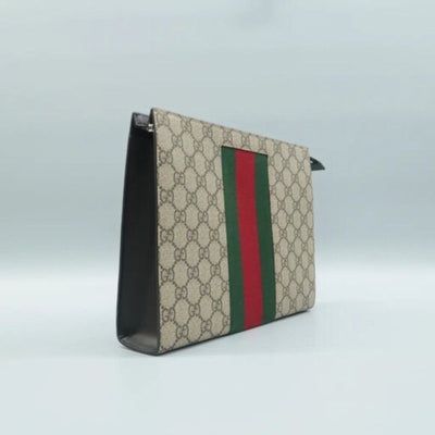 Authentic GUCCI Brown GG Canvas Clutch Bag Lux - 350 - 092225 - Luxury Cheaper LLC