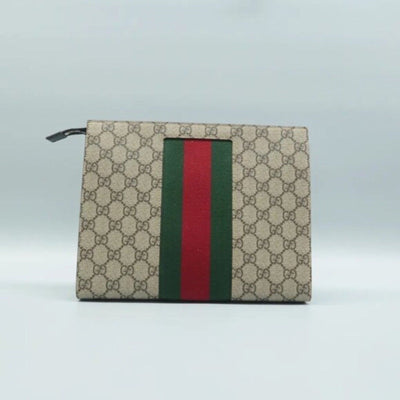 Authentic GUCCI Brown GG Canvas Clutch Bag Lux - 350 - 092225 - Luxury Cheaper LLC