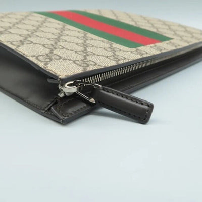 Authentic GUCCI Brown GG Canvas Clutch Bag Lux - 350 - 092225 - Luxury Cheaper LLC