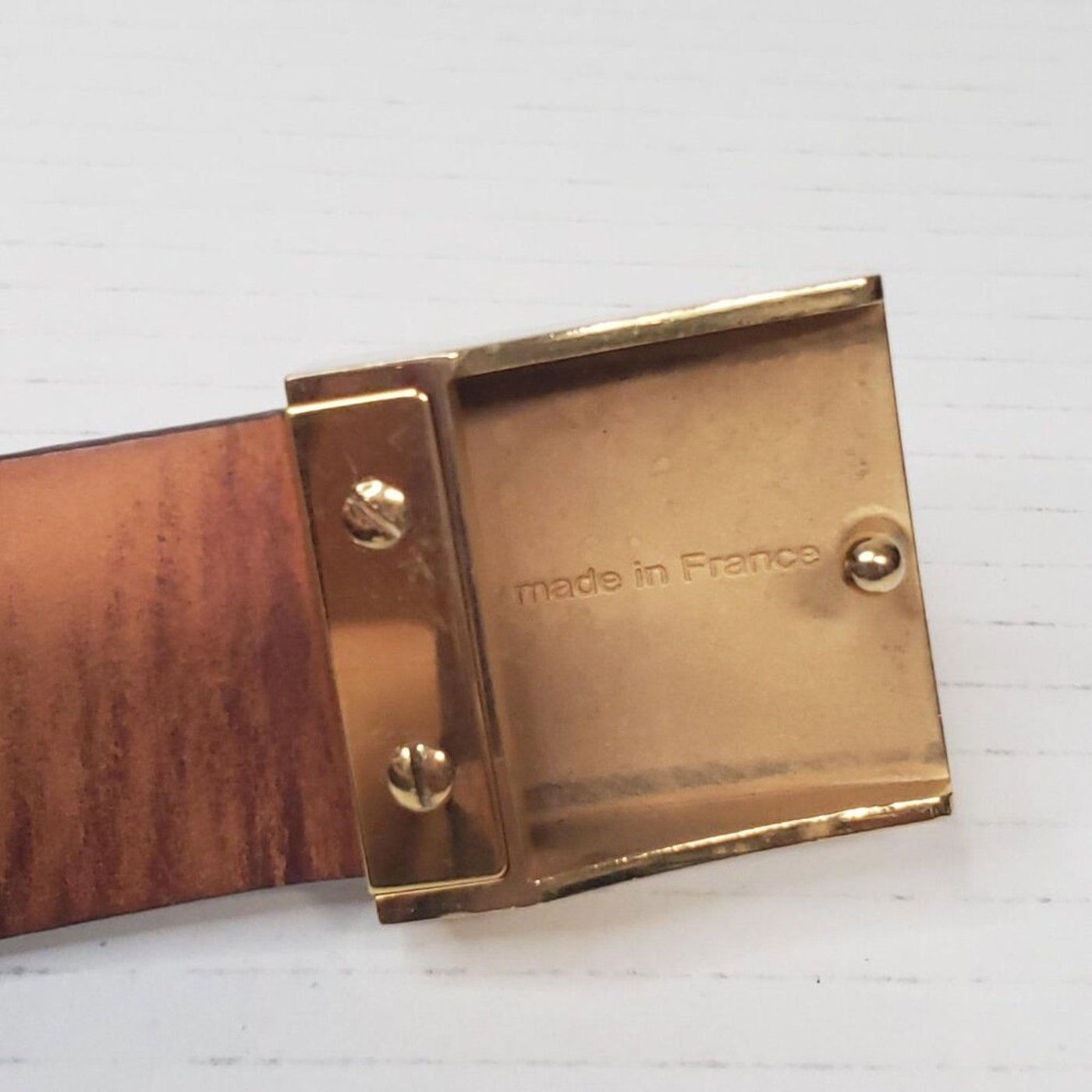 Authentic Louis Vuitton Brown Gold Checkered Damier Ebene Belt lux170 - 092225 - Luxury Cheaper LLC
