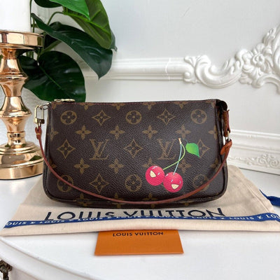 Authentic Louis Vuitton Clutch Pouch Pochette Cherry Monogram Purse Accessories - Luxury Cheaper LLC