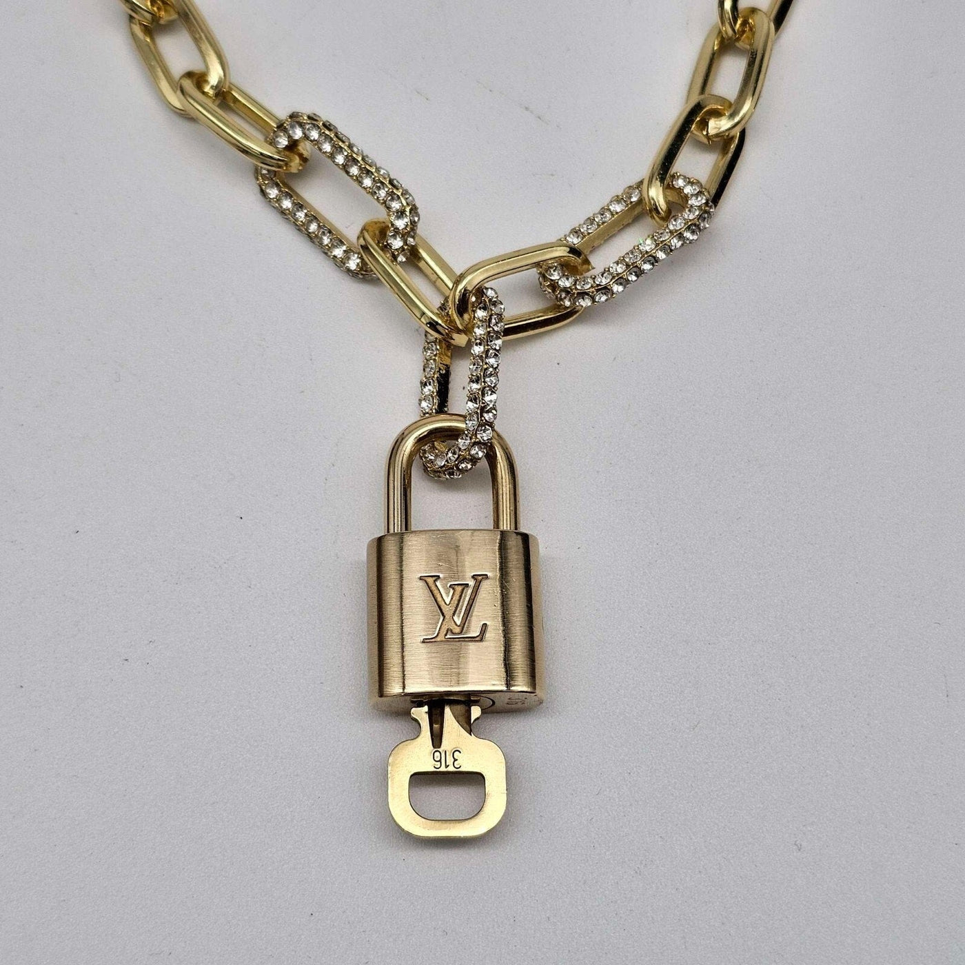 Authentic Louis Vuitton Lock & Key w/ Unbranded Gold Plated Gold Chain Necklace - Luxury Cheaper LLC