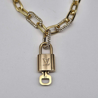 Authentic Louis Vuitton Lock & Key w/ Unbranded Gold Plated Gold Chain Necklace - Luxury Cheaper LLC