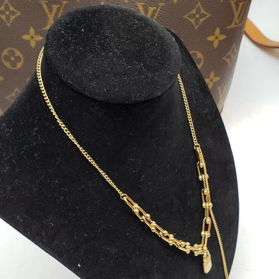 Authentic Louis Vuitton Lock & Key w/ Unbranded Gold Plated Gold Chain Necklace - Luxury Cheaper LLC