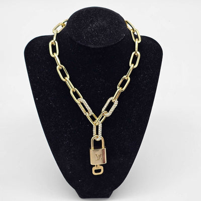 Authentic Louis Vuitton Lock & Key w/ Unbranded Gold Plated Gold Chain Necklace - Luxury Cheaper LLC