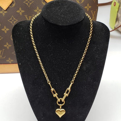 Authentic Louis Vuitton Lock & Key w/ Unbranded Gold Plated Gold Chain Necklace - Luxury Cheaper LLC