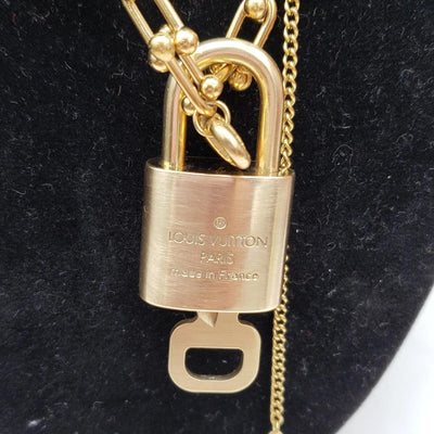Authentic Louis Vuitton Lock & Key w/ Unbranded Gold Plated Gold Chain Necklace - Luxury Cheaper LLC