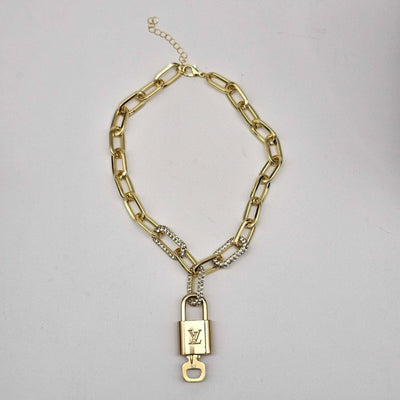 Authentic Louis Vuitton Lock & Key w/ Unbranded Gold Plated Gold Chain Necklace - Luxury Cheaper LLC