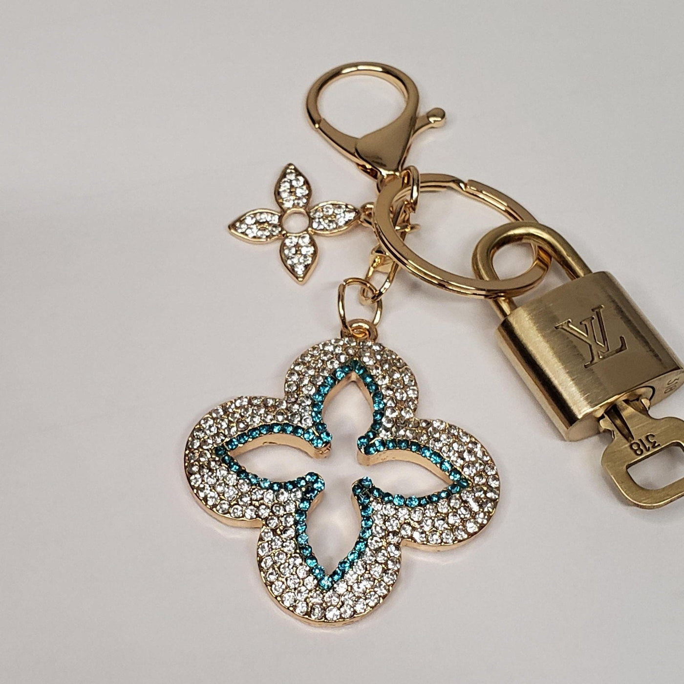 Authentic Louis Vuitton Lock & Key with Unbranded Flower Charm, Keychain 100725 - Luxury Cheaper LLC