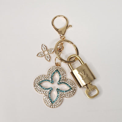 Authentic Louis Vuitton Lock & Key with Unbranded Flower Charm, Keychain 100725 - Luxury Cheaper LLC