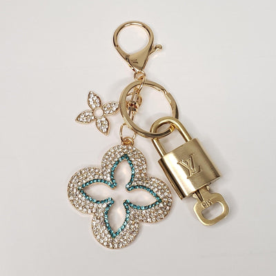 Authentic Louis Vuitton Lock & Key with Unbranded Flower Charm, Keychain 100725 - Luxury Cheaper LLC