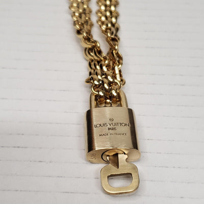 Authentic Louis Vuitton Lock & Key with Unbranded Stainless Steel Chain - Luxury Cheaper LLC